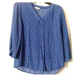 Blue and white blouse